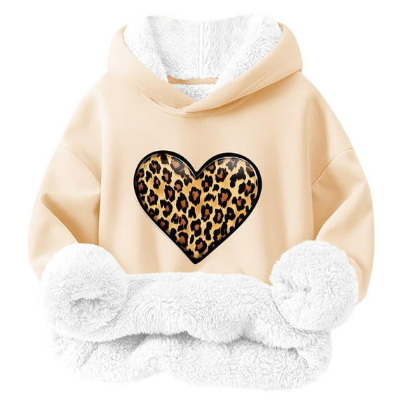 Sweatshirt for Little Girls Crewneck Oversized Pullover Cotton Clothes Printed Long Sleeves Tops Casual Fleece Sweater Fall Winter Warm Sweatshirts Kids Hoodies