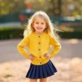thumbnail image 1 of Sweatshirt Long Sleeve Girls Yellow Sweatshirt Cardigans Crewneck Blouse Shirt Tops Winter Clothes Little Girls Clothes 9-10 Years, 1 of 4