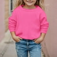 thumbnail image 1 of Sweatshirt Long Sleeve Hot Pink Sweatshirts Crew Neck Cute Pullover Relaxed Fit Tops Winter Clothes Preppy Clothes for Girls 7-8 Years Boys Girls Fashion, 1 of 4