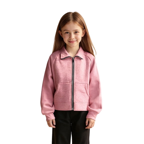 Sweatshirt Long Sleeve Zipper Pink Sweatshirt Girls Crewneck Pullover Tops Fall Clothes 9-10 Years Girls Clothes Boys Girls Fashion