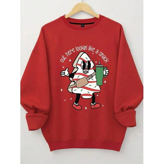 Sweatshirt Out Here Lookin' Like A Snack Sweatshirt - Christmas Tree Cake Sweatshirt Pullover Fall Outfit