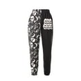 thumbnail image 1 of Sweatshirt Pants Female Loose Sweatpants Trendy Printed Elastic Waist Color Block Street Womens Jogger Pants With Pockets, 1 of 9
