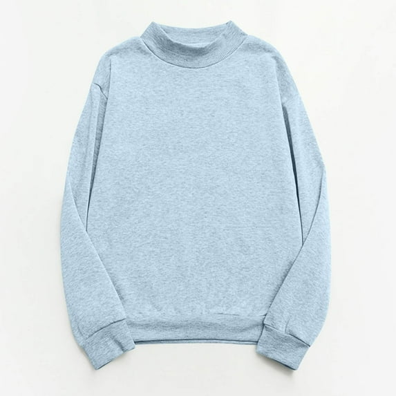 Sweatshirt Pullover Women's Plain Basic Long Sleeve Shirt Women Crew Neck Without Hood Autumn Winter Casual Long Sleeve Tops Long Sleeve Blouse Tops Ladies Sweat Ladies Sweatshirts without Hoods Light