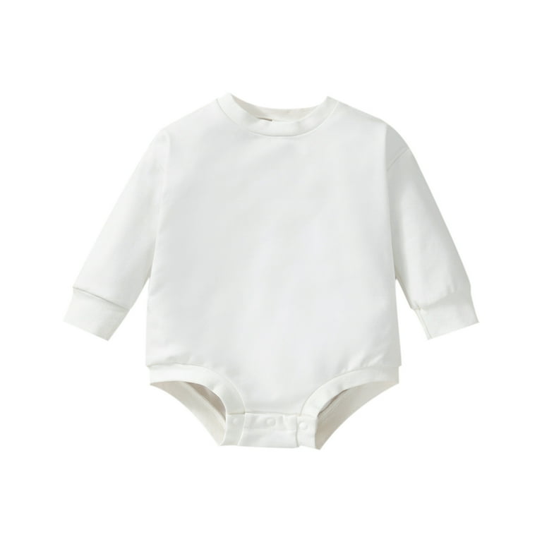Sweatshirt Romper for Infant Baby Girl Boy Long Sleeve Crewneck