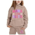 thumbnail image 1 of Sweatshirt Sets Kids - Child Boys Girls Long Sleeve Solid Warm Hoodie Pullover Tops Pants Kids Outfits Sweat Suit (Khaki,4-5 Years), 1 of 4