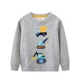 thumbnail image 1 of Sweatshirt Toddler Boy 4t Crewneck Long Sleeve Shirt Funny Cartoon Dinosaur Sports Shirt Toddler Boy Clothes Light Gray,3-4Y, 1 of 4