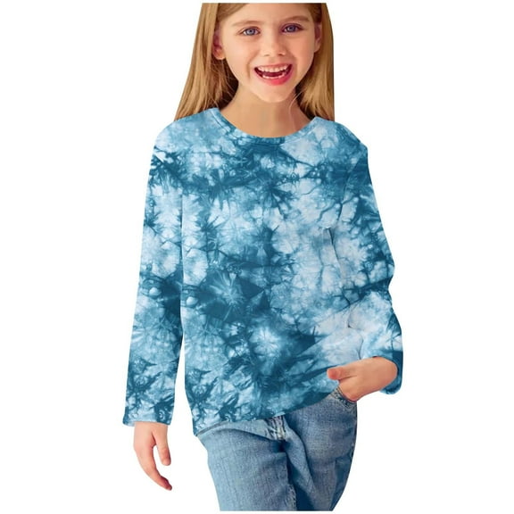 Sweatshirt For Toddler Girl Discounts Girls Long Sleeve Prints Shirts Cute Crewnecks Tops Dressy Casual Blouses Clothes Girls' Long Sleeved T-Shirt Multicolor 9T