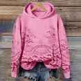 thumbnail image 1 of Sweatshirt for Women Chuancc Womens Floral Lace Hoodie Elegant Pullover Sweatshirt Soft Fleece Oversized Fall Winter Athleisure Streetwear Sweatshirt Hoodies for Women Pink M, 1 of 3