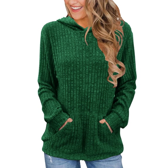 Sweatshirt for Women Crew Neck Long Sleeve Loose Fall Pullover Hoodies Casual Solid Drop Shoulder Winter Outfits Fashion Lightweight Clothes Trending Workout Tops