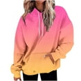thumbnail image 1 of Sweatshirt for Women Crew Neck Long Sleeve Loose Pullover Hoodies Casual Gradient Drop Shoulder Fall Winter Outfits Fashion Lightweight Clothes Trending Workout Tops, 1 of 4