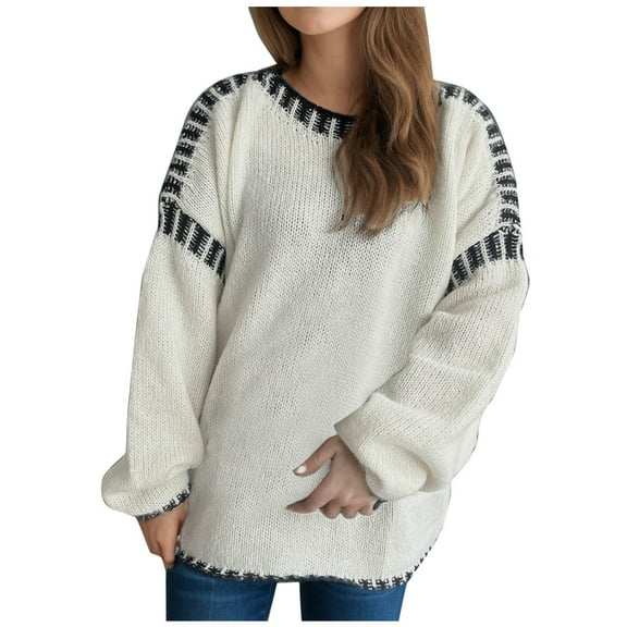 Fall Outfits for Women 2025 White Sweatshirt With Pockets Crewneck Sweatshirt Athletic Long Sleeve Shirts