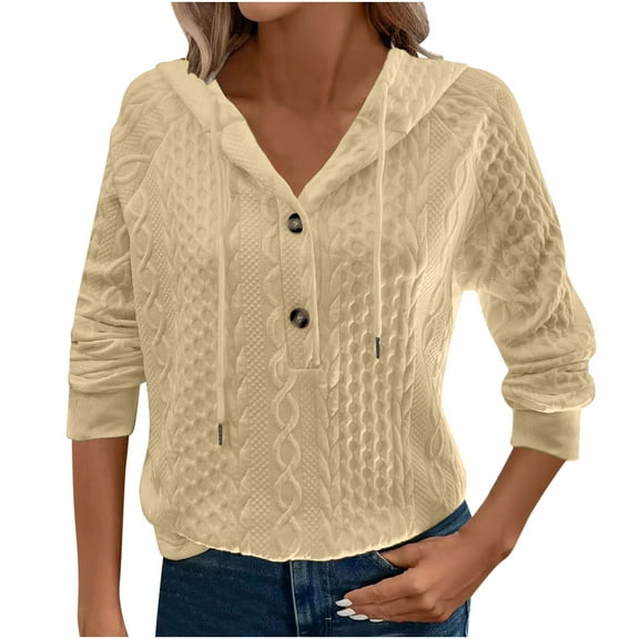 Sweatshirt for Women Long Sleeve V Neck Pullover Hoodies with Pocket Casual Solid Sweatshirts Fall Fashion Sweaters Loose Trendy Winter Clothes Cute Tops Comfy Fall Outfits 2025