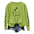 thumbnail image 1 of Sweatshirt for Women Oversized Casual Cute Cat Graphic Printed Long Sleeve Looses Round Neck Pullovers Hoodies 2025 Fall Fashion Outfits Clothes Green-M, 1 of 5