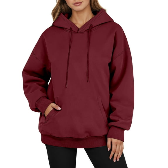 Sweatshirt for Women Oversized Hoodie Boho Style Pullover Men's Casual Pullover Hoodie Long Sleeve Comfortable Winter Warm Lined Sweatshirt With Drawstring Pocket For Daily Wear