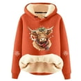thumbnail image 1 of Sweatshirt Women Pullover Plus Size with Adorable Cow Print Lined Long Sleeve Tops M-5XL, 1 of 3