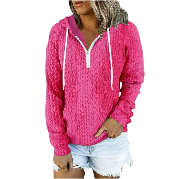 Sweatshirt for Women V Neck Half Zipper Pullover Hoodies with Pocket Fleece Casual Long Sleeve Sweatshirts Solid Fall Fashion Sweaters Loose Trendy Winter Clothes Cute Tops Comfy Fall Outfits