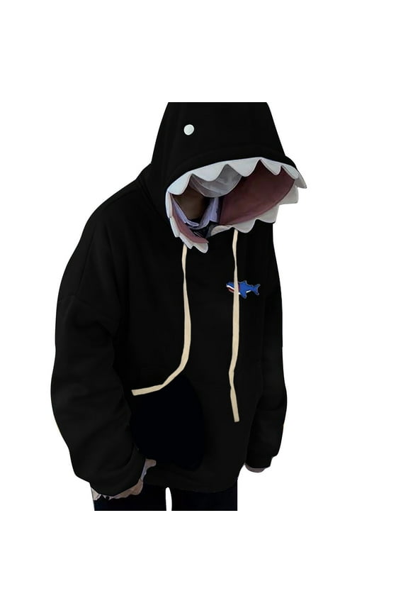 Sweatshirt for Women Women Cute Hoodie Long Sleeve Blue Shape Hooded Pullover Sweatshirts Girls Thin Hoodies Leopard Print Sweatshirt Scrub Star Shirt M Hoodie Ladies Long Sleeve Tops Womens S Black M