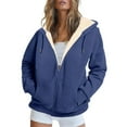 thumbnail image 1 of Sweatshirt for Women,Women Keep Warm Athletic Jacket Long Sleeve Sweatshirts Fall Oversized Jackets Fleece Jackets Coat with Pockets,Plus Size Sweatshirts for Women,Size:XL, 1 of 8