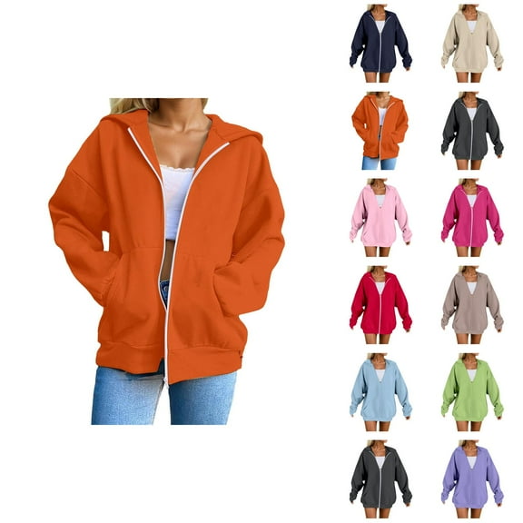 Sweatshirt Women Women's Solid Color Sweatshirt Women's Hoodie Soft Comfortable Pullover Sweatshirt Casual Loose Fit Long Sleeve Warm Winter Fall Outerwear