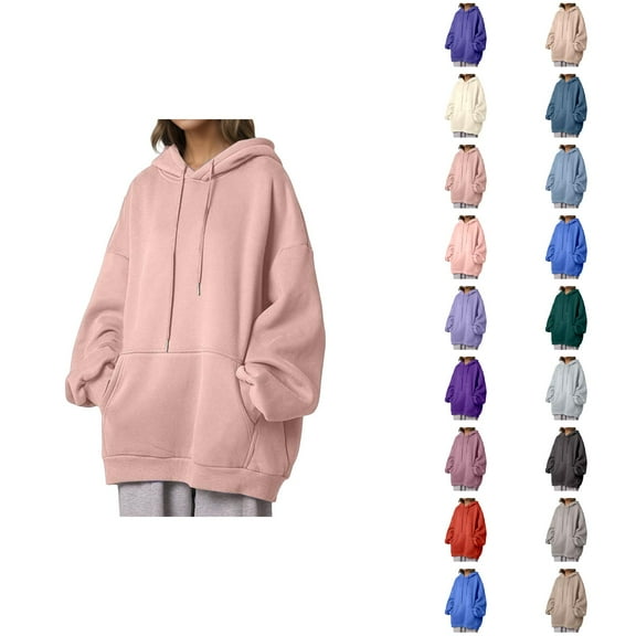 Sweatshirt Women Women's Solid Color Sweatshirt Women's Hoodies & Sweatshirts Comfortable Thickened Pullover Hoodie With Pockets For Everyday Wear Korean Style Warm Seat Top For Ladies