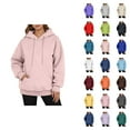 thumbnail image 1 of Sweatshirt Women Women's Solid Sweatshirt Men's Casual Pullover Hoodie Long Sleeve Comfortable Winter Warm Lined Sweatshirt With Drawstring Pocket For Daily Wear, 1 of 4