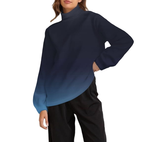 Sweatshirt Women, Yigetop Women's Oversized Turtleneck Pullover Long Sleeve Casual Top Loose Fit Mock Turtleneck Lightweight Sweatshirt Tops Mock Neck Sweatshirt, Dark Blue1 3XL
