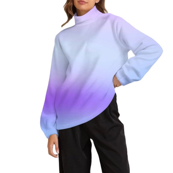 Sweatshirt Women, Yigetop Women's Oversized Turtleneck Pullover Long Sleeve Casual Top Loose Fit Mock Turtleneck Lightweight Sweatshirt Tops Mock Neck Sweatshirt, Light Blue XL