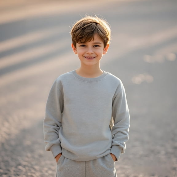 Sweatshirt for Boys Long Sleeve Grey Sweatshirt Kids Crewneck Loose Fit Pullover Tops Fall Clothes Baby Girls Clothes 6-7 Years Boys Girls Fashion