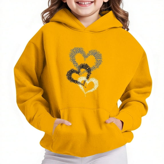 Sweatshirt for Children Boys And Girls Casual Long Sleeve Hoodies Cute Oversized Fleece Pocket Sweatshirt Tops Fall Fashion Essential Sweatshirt