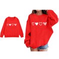 thumbnail image 1 of Sweatshirt for Girls Valentines Day Sweatshirt Long Sleeve Heart Sweatshirt Crew Neck Pullover Sweatshirt Girls Tops 8-9 Years, 1 of 4