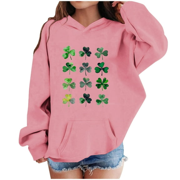 Sweatshirt for Kids Cute Printed Long Sleeves Hoodies Casual Crew Neck Fall Winter Pullover Tops Clothes Comfy Jumper School Warm Girl Sweatshirts