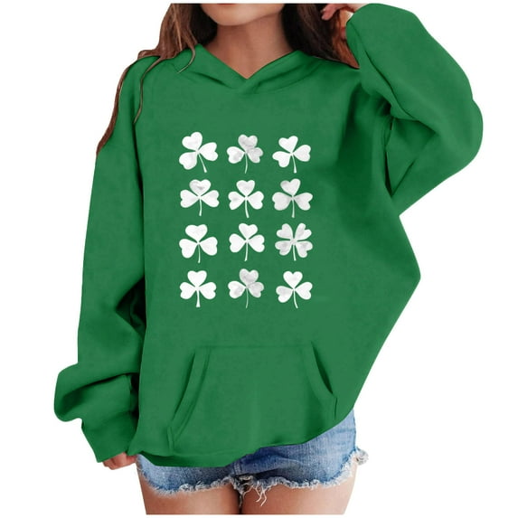 Sweatshirt for Kids Cute Printed Long Sleeves Hoodies Casual Crew Neck Fall Winter Pullover Tops Clothes Comfy Jumper School Warm Girl Sweatshirts