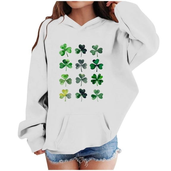 Sweatshirt for Kids Cute Printed Long Sleeves Hoodies Casual Crew Neck Fall Winter Pullover Tops Clothes Comfy Jumper School Warm Girl Sweatshirts