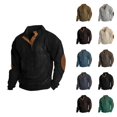 thumbnail image 1 of Sweatshirt for Men 2025 Fall Winter Long Sleeve Corduroy Button Stand Collared Sweat Shirt Pullover Tops, 1 of 1