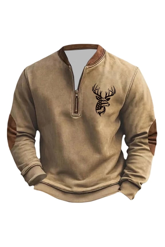 Sweatshirt for Men Fall Winter Hoodless Pullover Long Sleeve Casual Crewneck Top Soft Warm Knit Tops