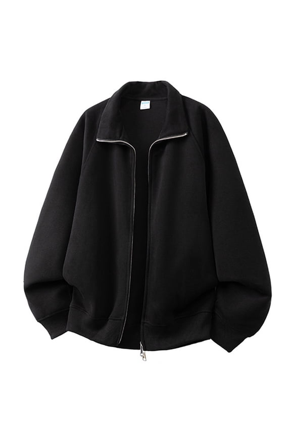 Sweatshirt for Men Minimalist Solid Loose Fit Open Front Cardigan Style Hoodless Casual Outerwear