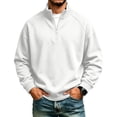thumbnail image 1 of Sweatshirt for Men Quarter Zip Stand Collar Pullover Long Sleeve Relaxed Fit Casual Tops, 2XL, 1 of 8
