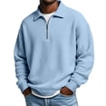 thumbnail image 1 of Sweatshirt for Men Retro Casual Knit Lightweight Zipper Front Hoodless Pullover Everyday Wear Tops, 1 of 4