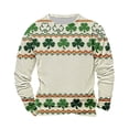 thumbnail image 1 of Sweatshirt for Men St Patricks Day Printed Loose Fit Crew Neck Long Sleeve Casual Waffle Pullover Holiday Tops (3XL, Green P), 1 of 3