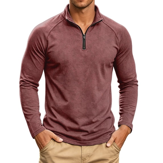Sweatshirt for Men Washed Long Sleeve Shirt Hoodless Casual Pullover Top for Daily Outfits Tops