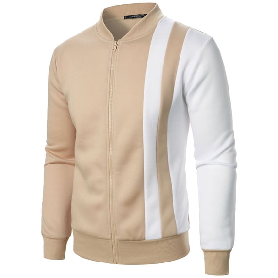Sweatshirt for Mens Outdoor Zipper Fashion Sportswear With Patchwork Design And Long Sleeves Tops