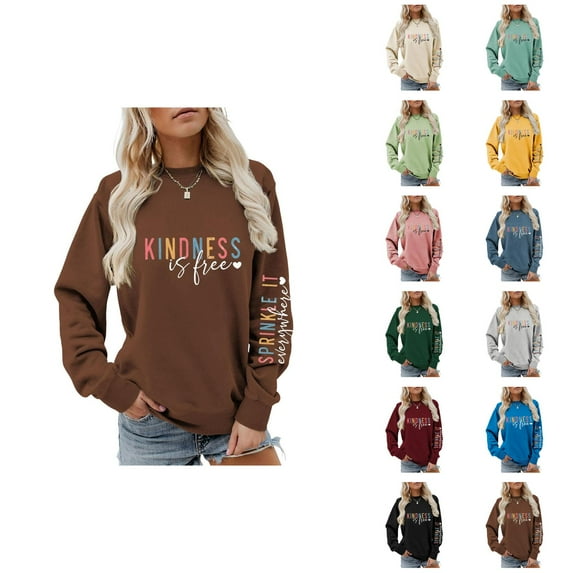 Sweatshirt for Women 2025 Fashion Fall Winter Long Sleeve Crewneck Graphic Sweatshirt Pullover Tops