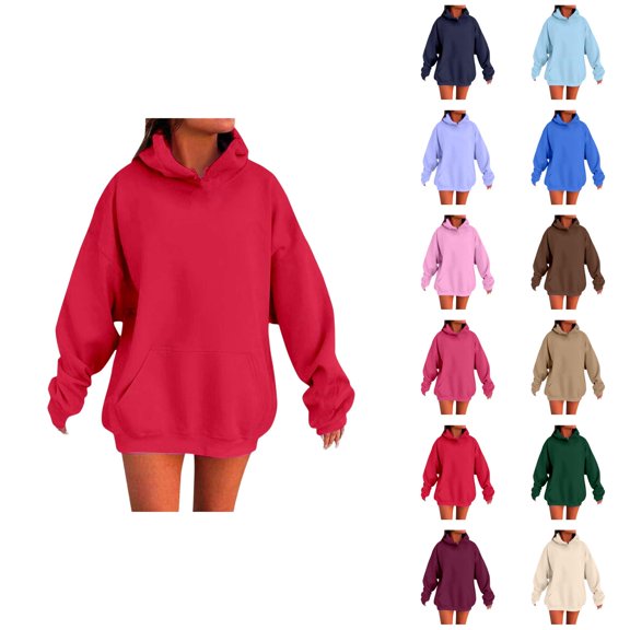 Sweatshirt for Women 2025 Women’s Long Sleeve Drawstring Printed Oversized Hooded Sweatshirt for Fall Winter