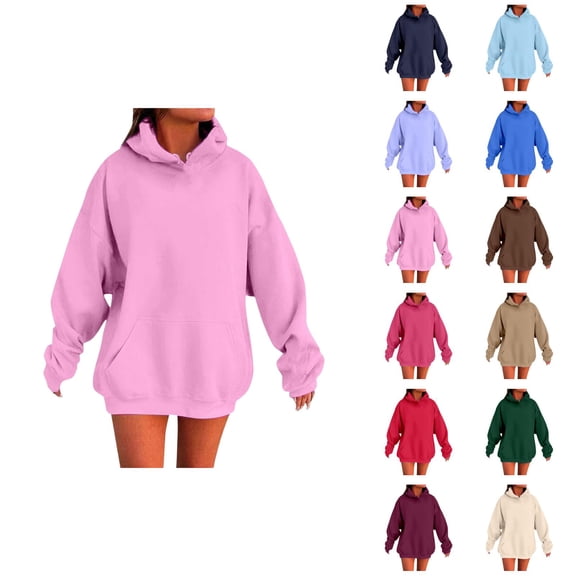 Sweatshirt for Women 2025 Women’s Long Sleeve Drawstring Printed Oversized Hooded Sweatshirt for Fall Winter
