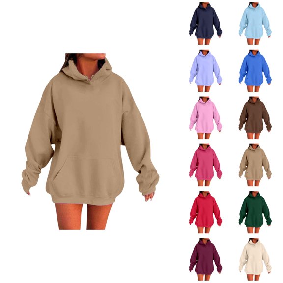 Sweatshirt for Women 2025 Women’s Long Sleeve Drawstring Printed Oversized Hooded Sweatshirt for Fall Winter
