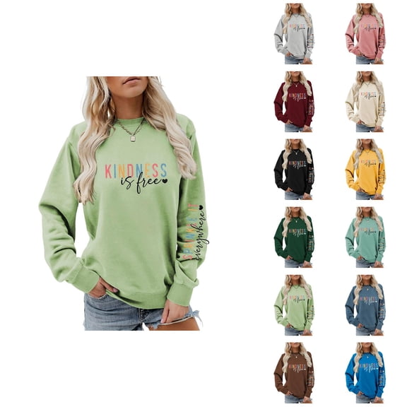 Sweatshirt for Women 2026 Long Sleeve Fashion Crewneck Graphic Pullover Sweat Shirt Tops