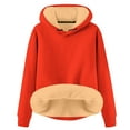 thumbnail image 1 of Sweatshirt for Women,Autumn Winter Solid Color Velvet Hoodie Lady,Plus Size Sweatshirts for Women,Size:4XL, 1 of 4