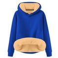 thumbnail image 1 of Sweatshirt for Women,Autumn Winter Solid Color Velvet Hoodie Lady,Plus Size Sweatshirts for Women,Size:M, 1 of 4