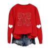 Sweatshirt for Women Casual Loose Valentines Day Printed Pullover Blouse Long Sleeved Crew Neck Comfortable Women Tops
