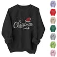 thumbnail image 1 of Sweatshirt for Women Christmas Rhinestone Graphic Sweatshirt Crew Neck Long Sleeve Casual Pullover Top, 1 of 5